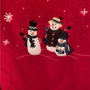 RED SWEATER W/SNOWMEN ON IT, SIZE 1X